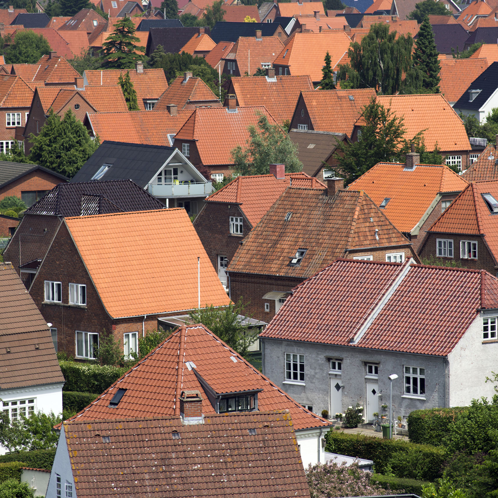 Dronefoto villakvarter