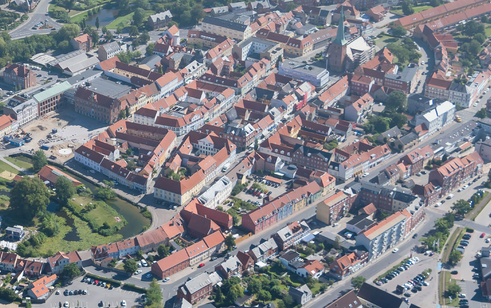 Luftfoto Nyborg bykerne