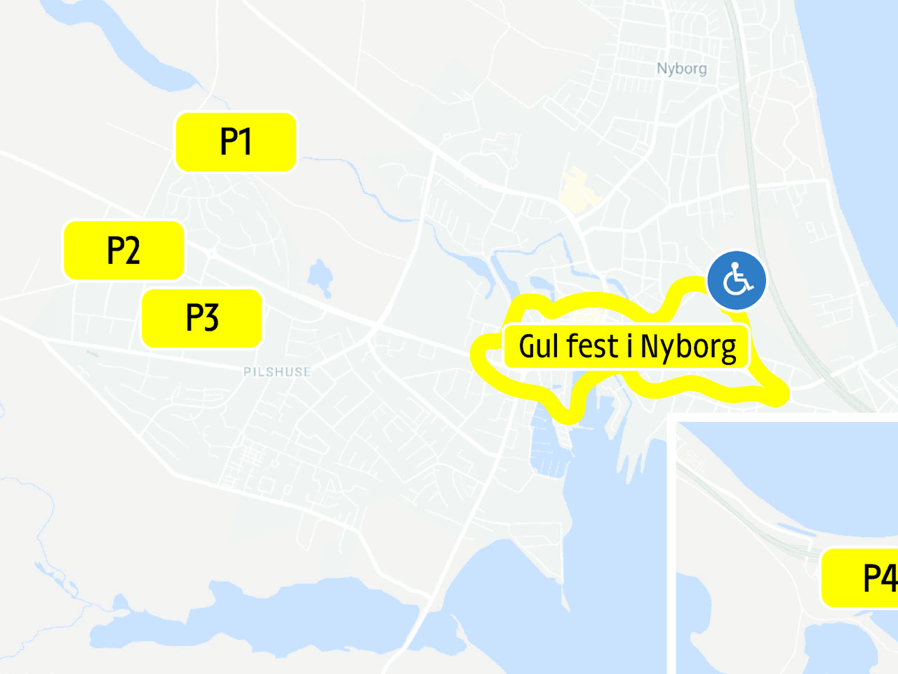 Oversitskort over parkering under TDF