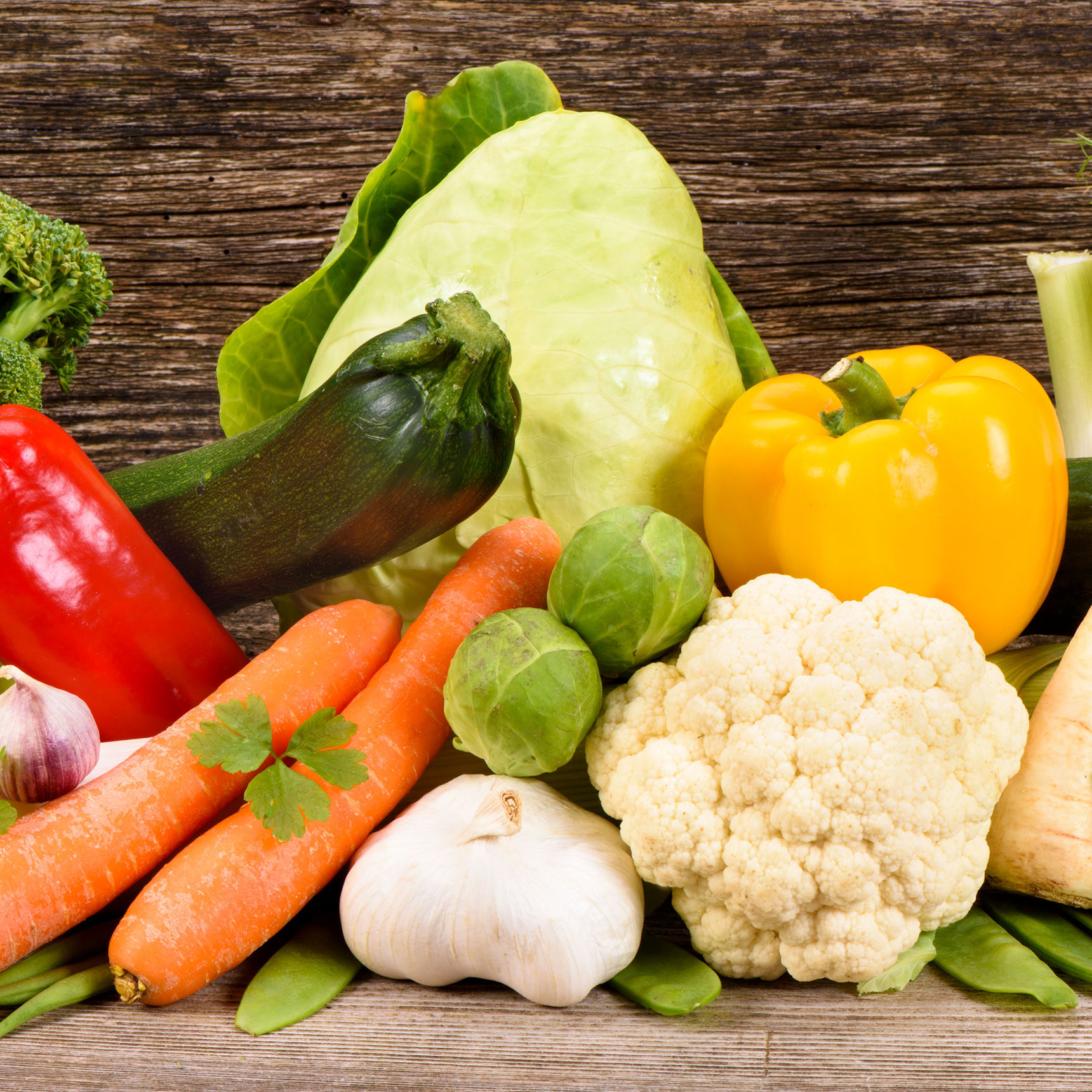 En masse forskellige grønsager