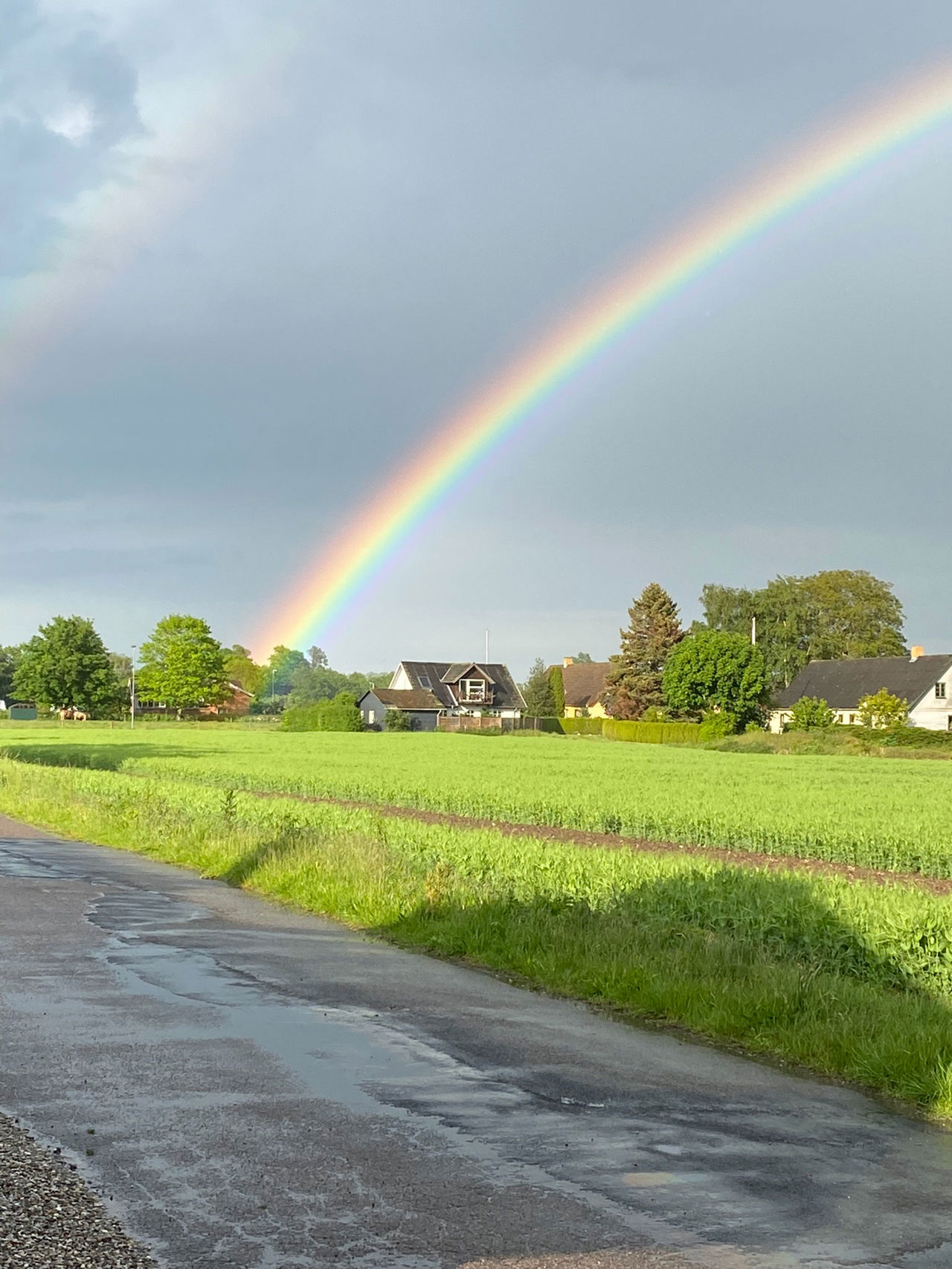 Regnbue over himlen i Hjulby