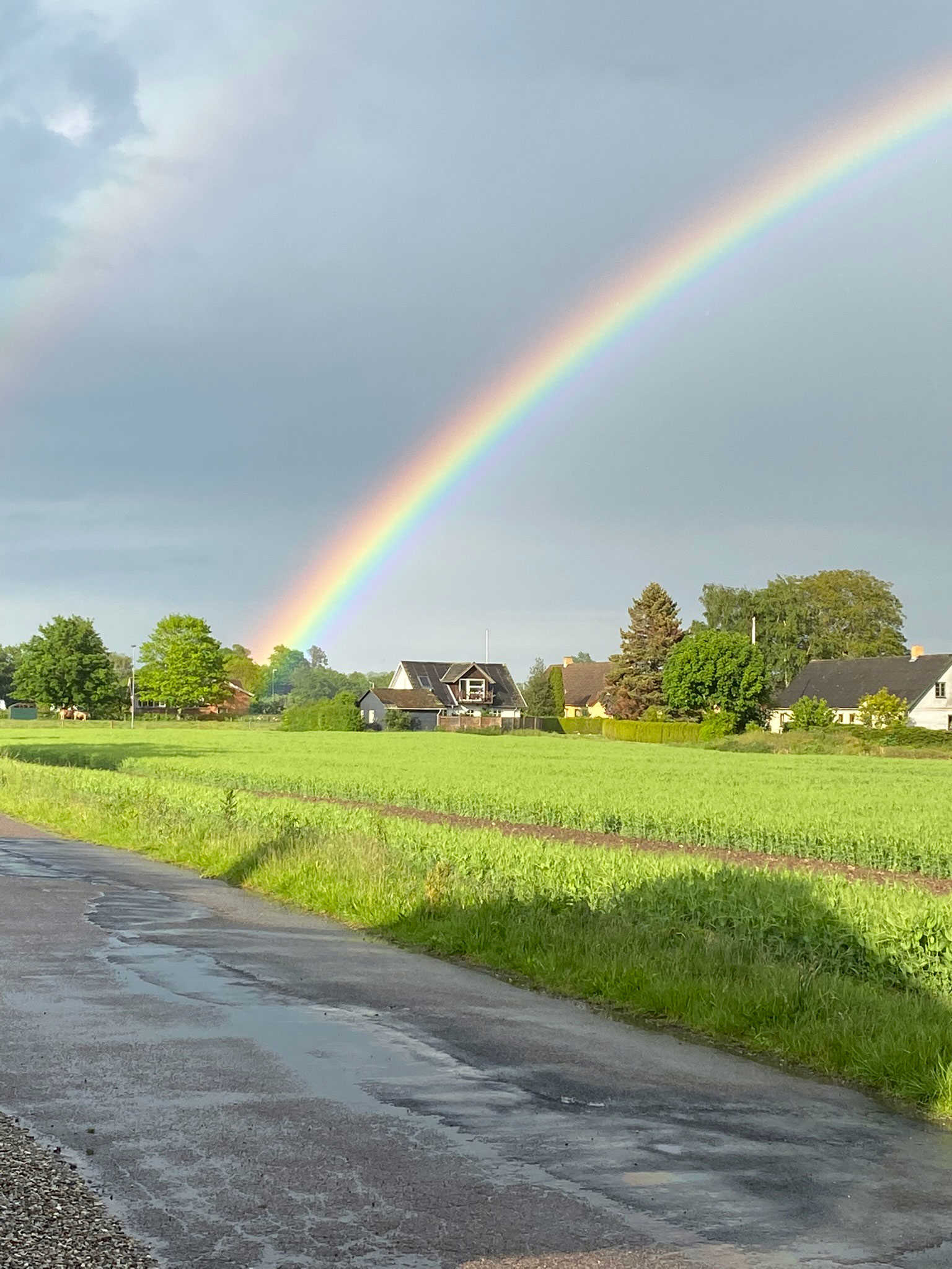 Regnbue over himlen i Hjulby