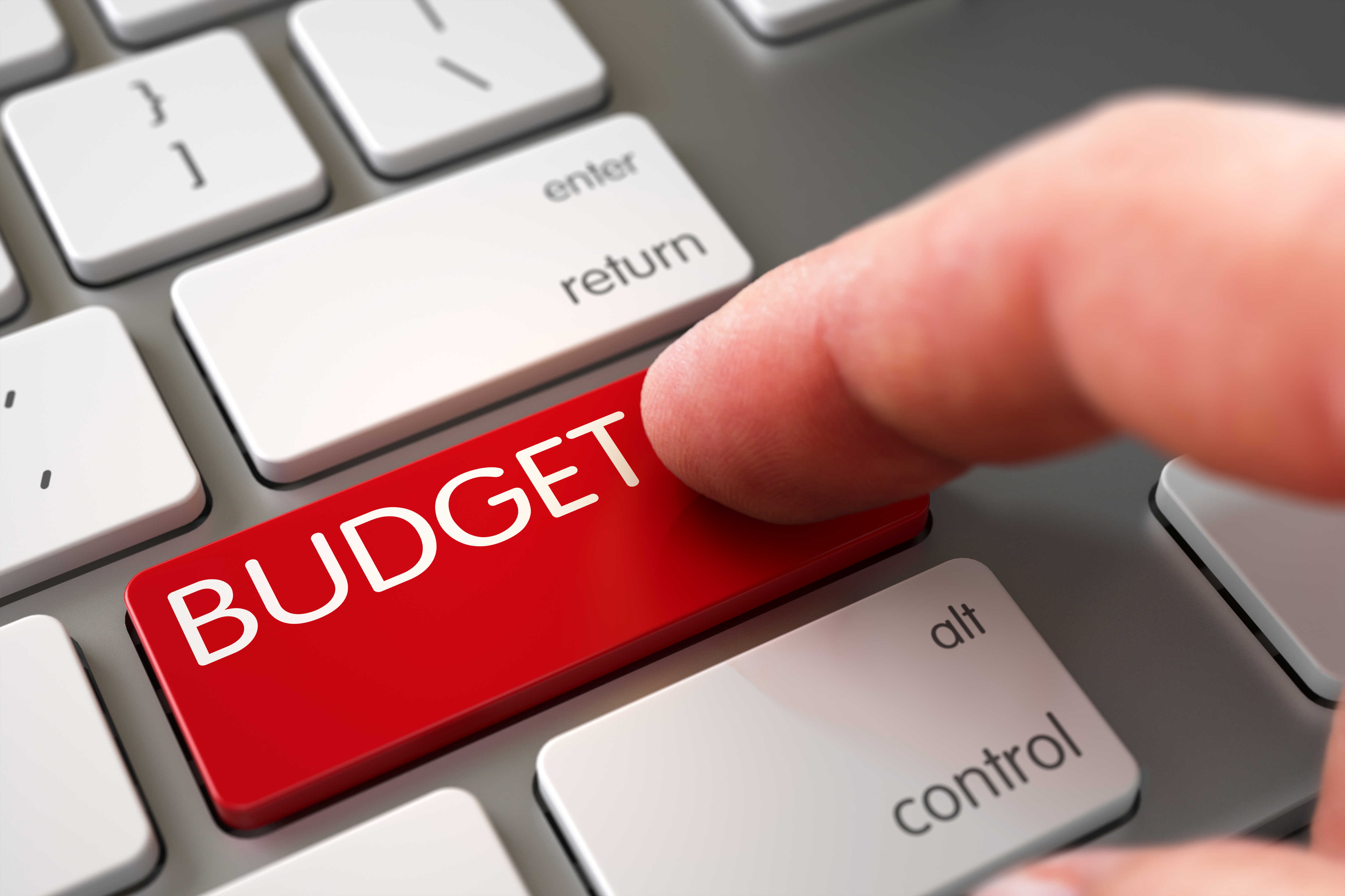 Budget-knap på tastatur