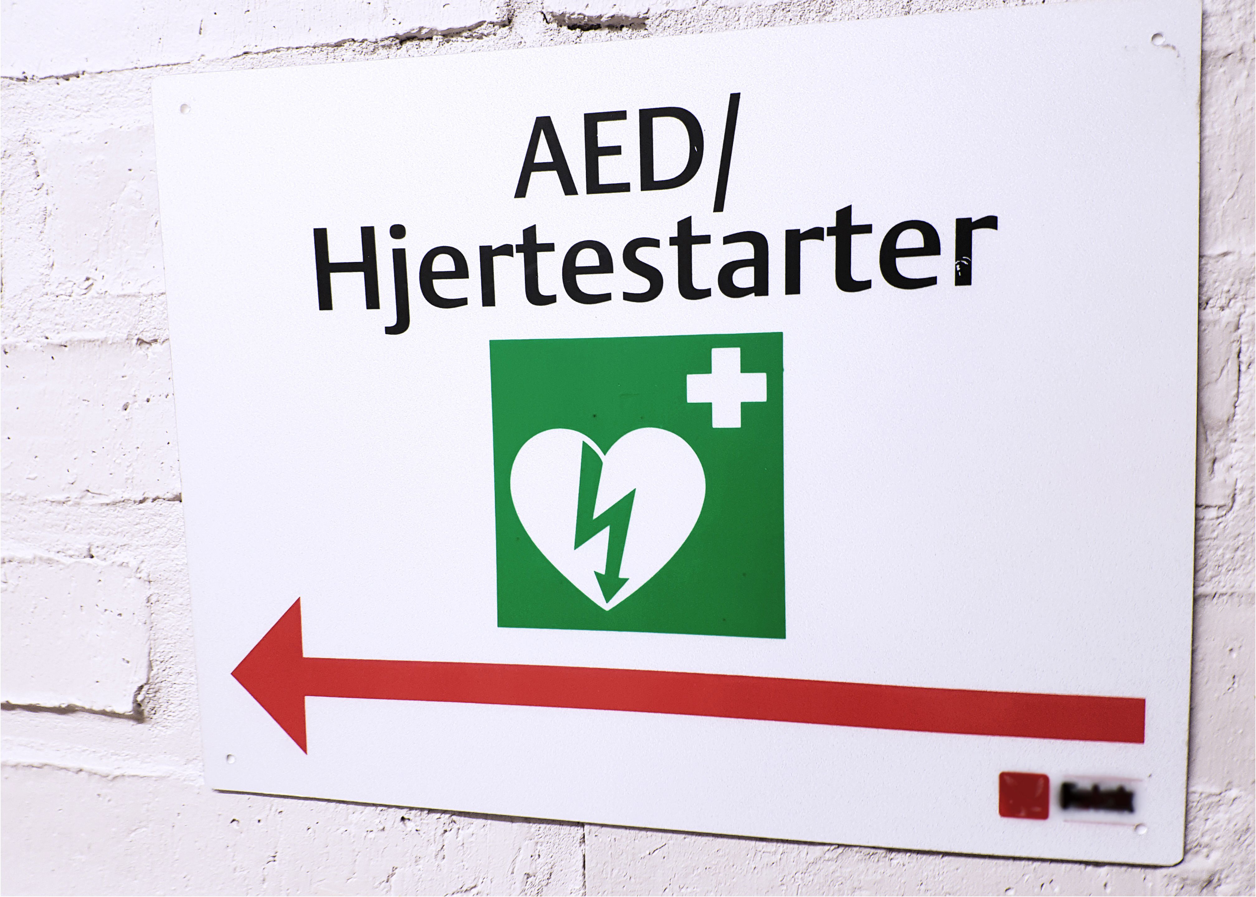 Skilt til hjertestarter