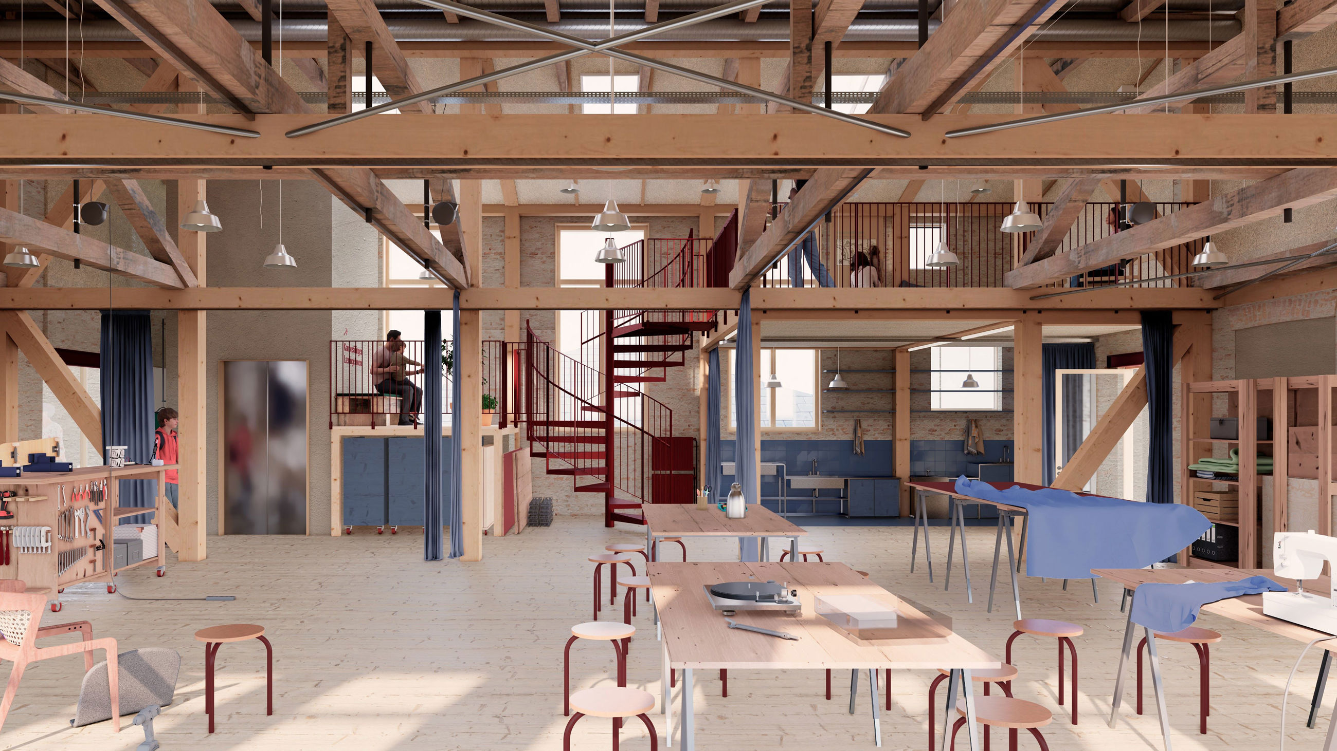 Visualisering af det kommende kulturloft på Bastionen