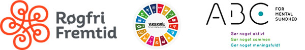 Banner med logoerne fra Røgfri Fremtid, Verdensmålene og ABC for mental sundhed // Foto: Nyborg Kommune