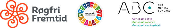 Banner med logoerne fra Røgfri Fremtid, Verdensmålene og ABC for mental sundhed // Foto: Nyborg Kommune