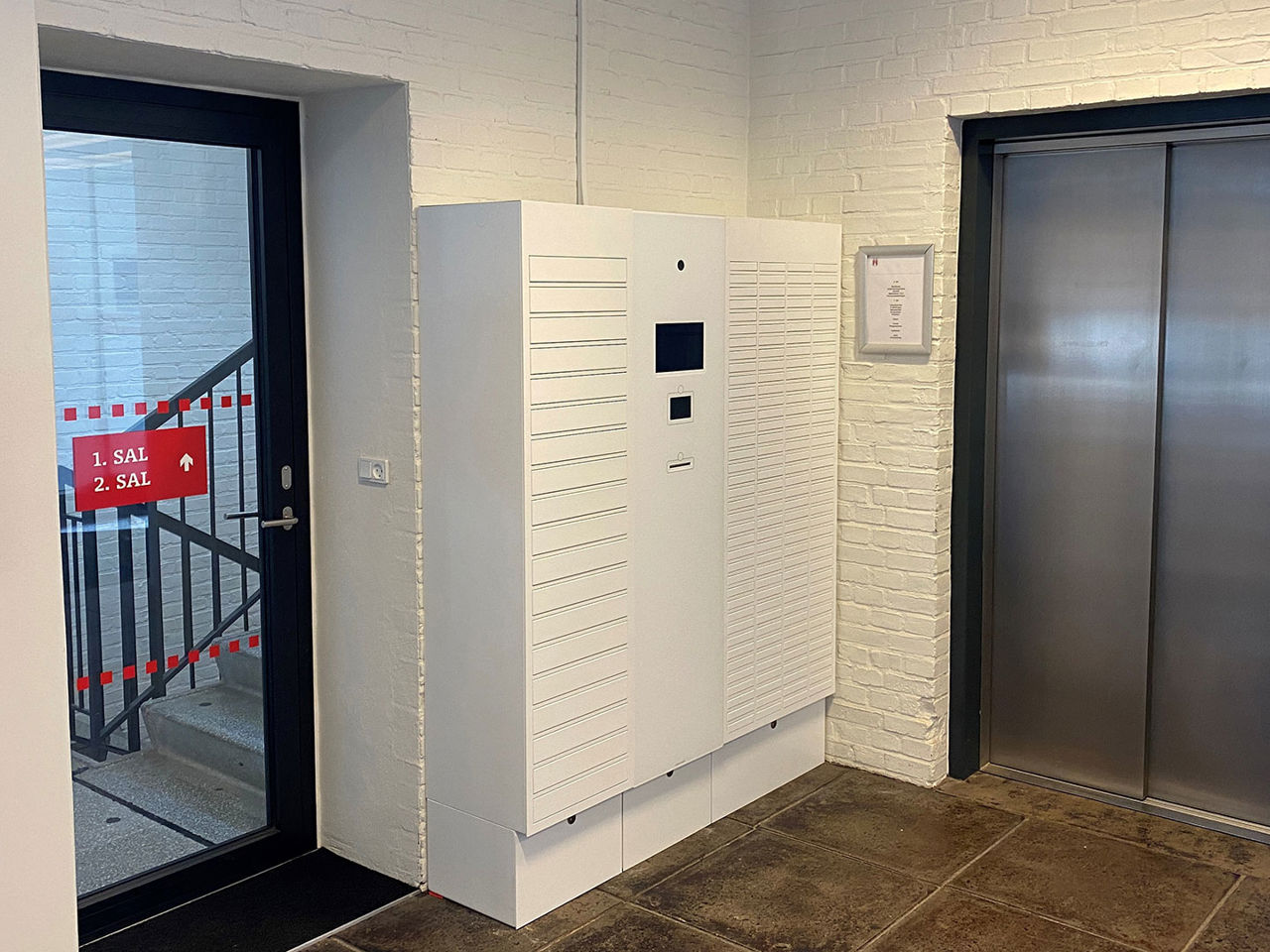 Dokumentboks der står på Rådhuset i Nyborg