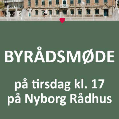Plakat for byådsmøde // Foto: Nyborg Kommune
