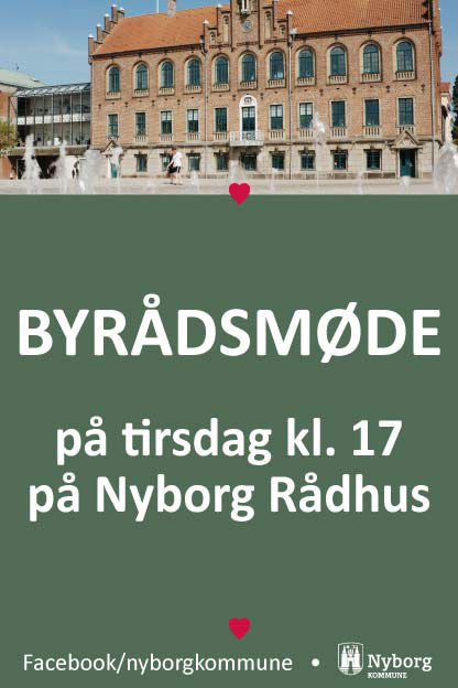 Plakat for byådsmøde // Foto: Nyborg Kommune