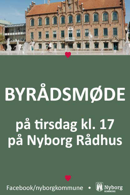Plakat for byådsmøde // Foto: Nyborg Kommune