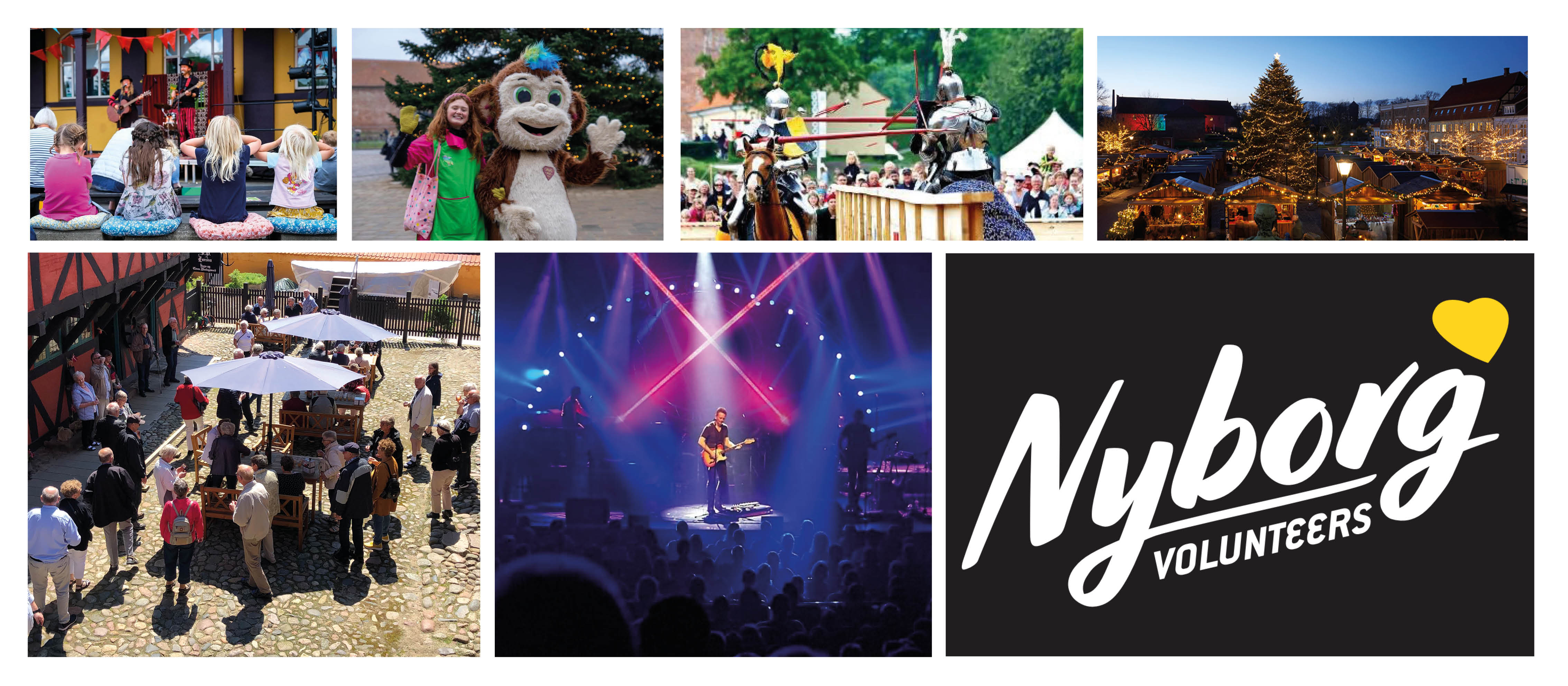 Collage med billeder fra Nyborg Volunteers // Foto: Nyborg Kommune