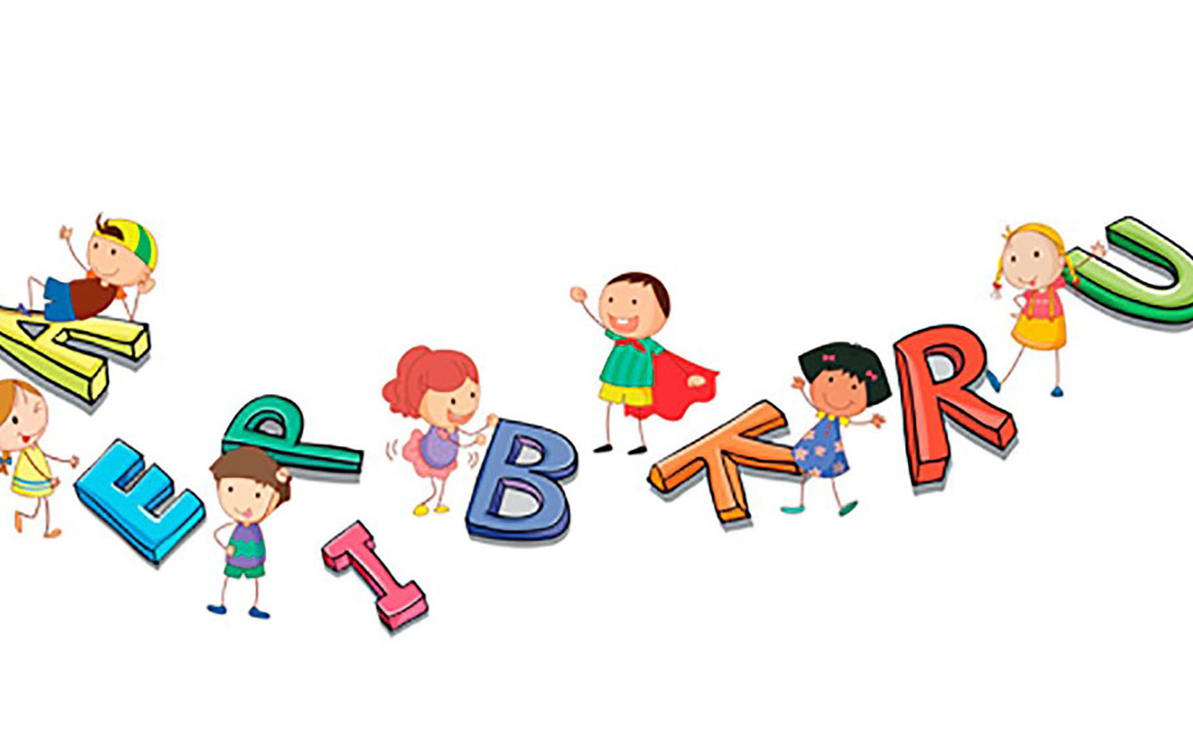 Tegning af bogstaver og legende tændstikbørn // Foto: Colourbox