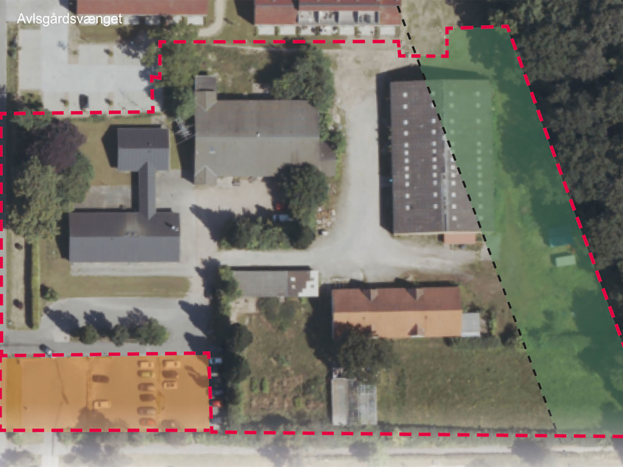 Luftfoto over område ved Skaboeshusevej 102-104