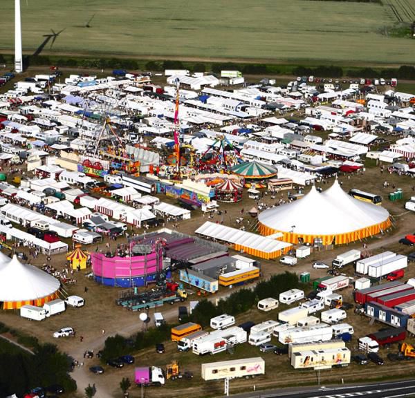Luftfoto over Ørbæk Marked