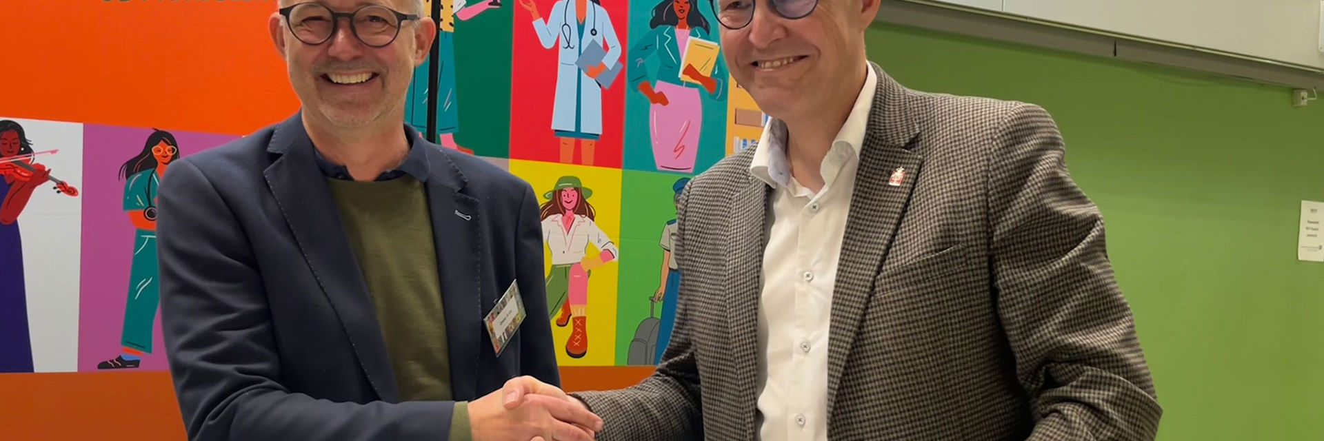 Borgmester Kenneth Muhs og DI Fyns næstformand, direktør Steen Johansen // Foto: Nyborg Kommune