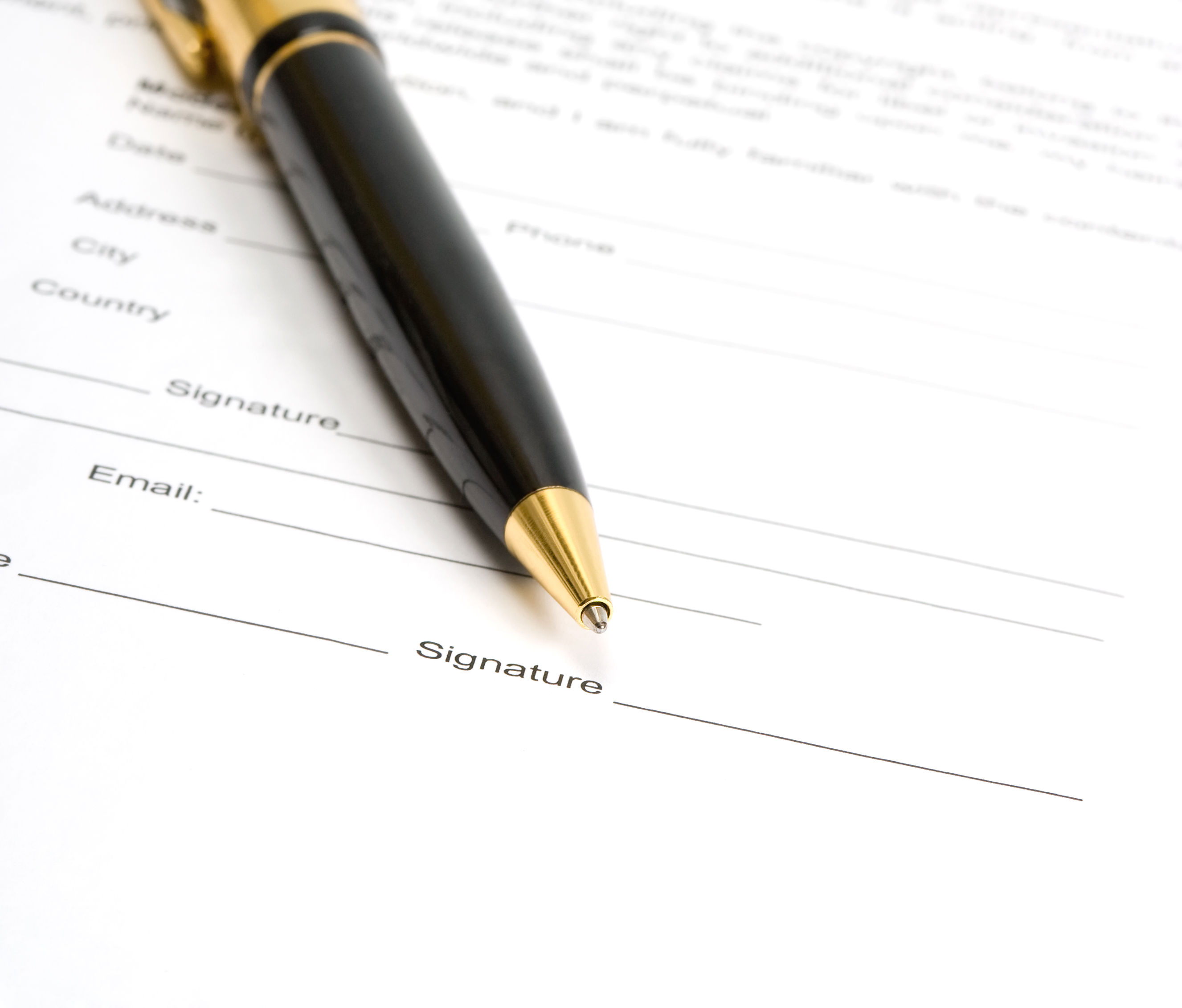 Kuglepen og kontrakt