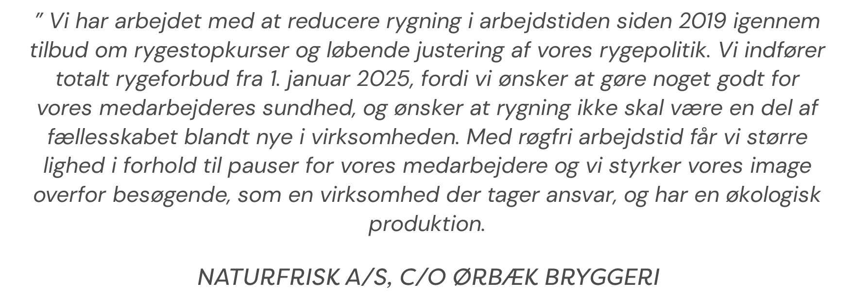 Citat Ørbæk Bryggeri // Foto: Nyborg Kommune