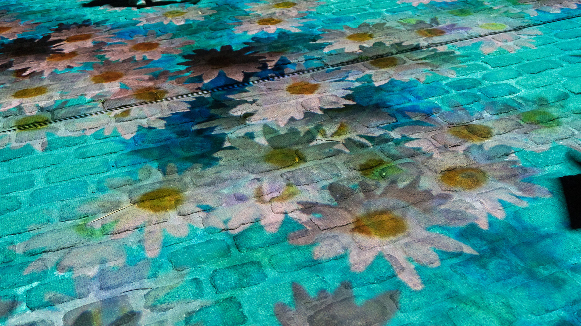 Blomstermaleri på fliser